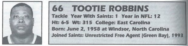 Saints free agent 1993 tootie robbins