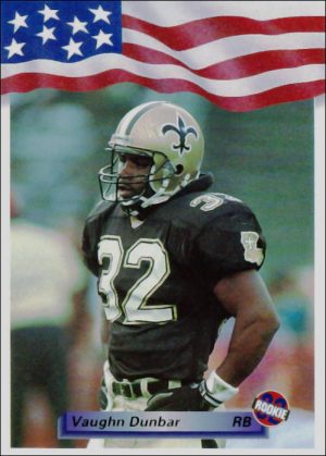 Vaughn Dunbar 1992 New Orleans Saints All World Football Card