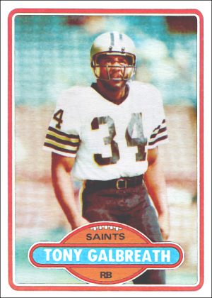 Tony Galbreath New Orleans Saints 1980 Topps Football Card #426