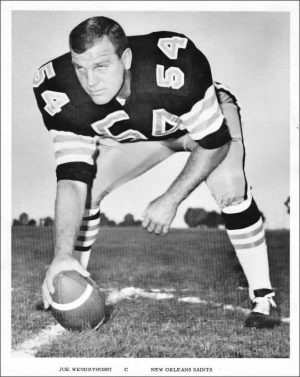 PR photo of Joe Wendryhoski, the starting center of the 1967 New Orleans Saints,