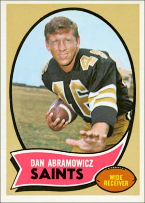 Danny Abramowicz 1970 Topps New Orleans Saints Football Trading Card #215