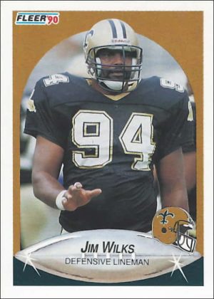 Jim Wilks 1990 New Orleans Saints Fleer Football Card #196