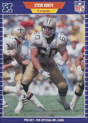 Steve Korte 1989 New Orleans Saints Pro Set Trading Card #271