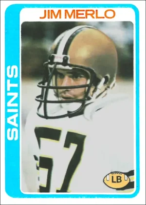 Jim merlo 1978 new orleans saints topps nfl football trading card
